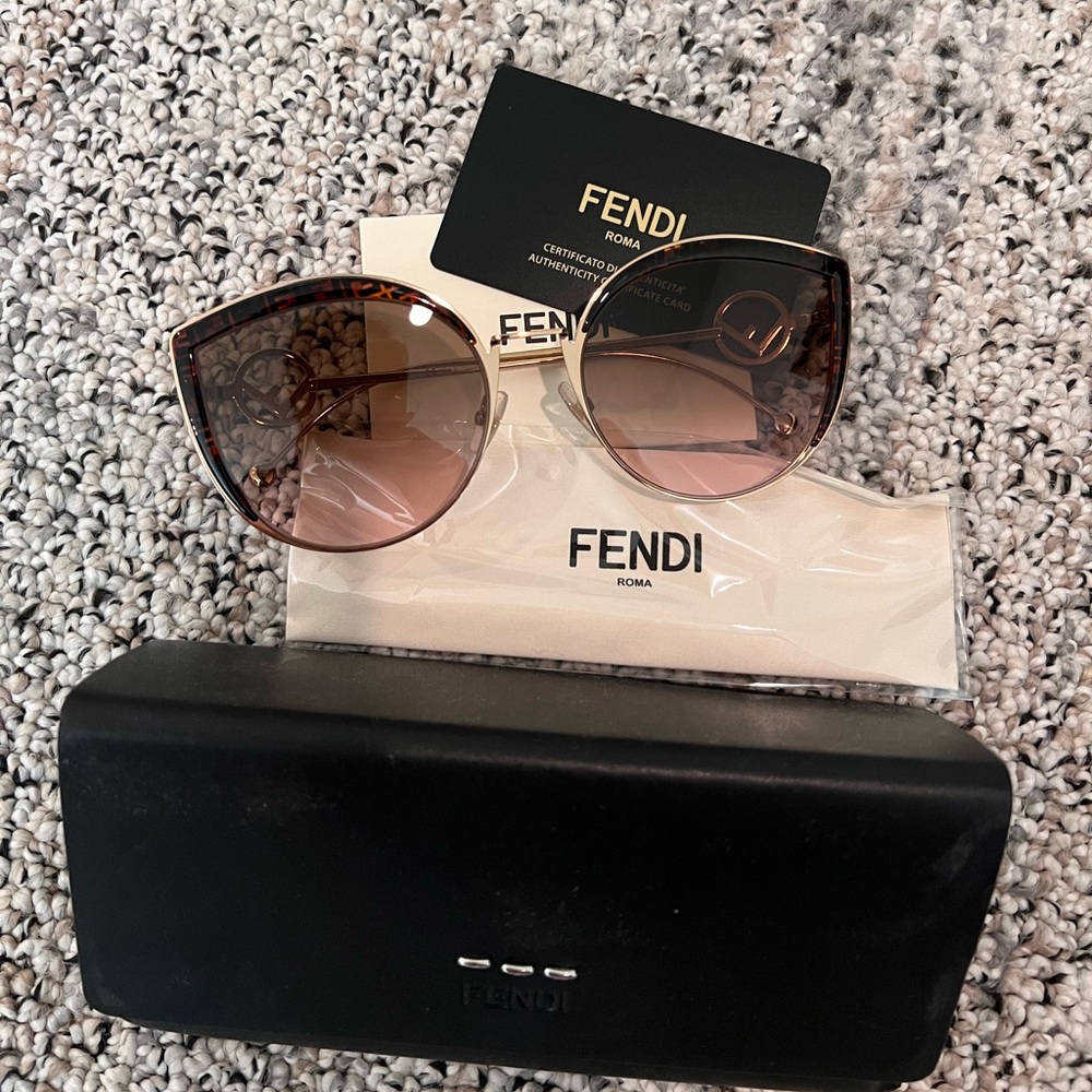 Fendi Brown Gradient Cat Eye Ladies Sunglasses